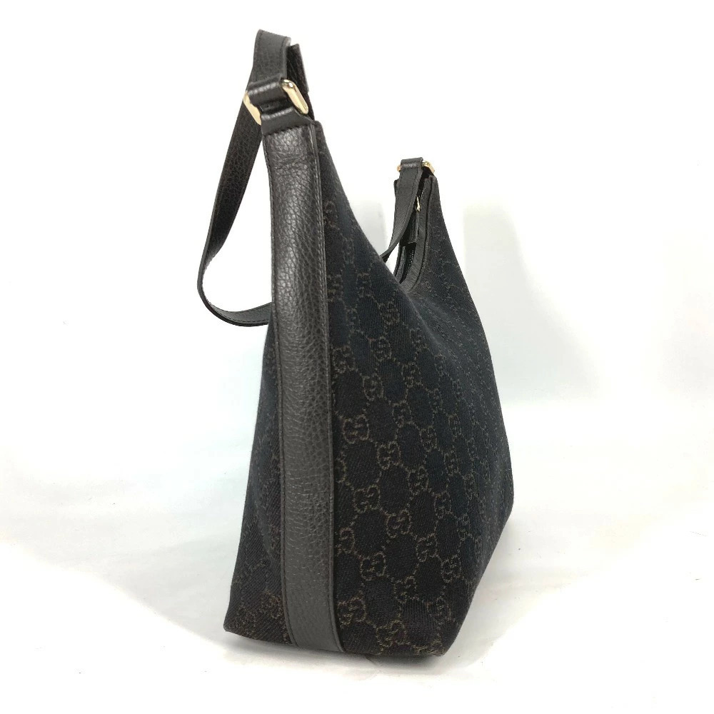 GUCCI GG One Shoulder Hobo Bag Shoulder Canvas Leather Brown - Picture 4 of 15